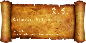 Kalocsai Vilmos névjegykártya