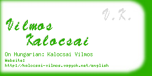 vilmos kalocsai business card